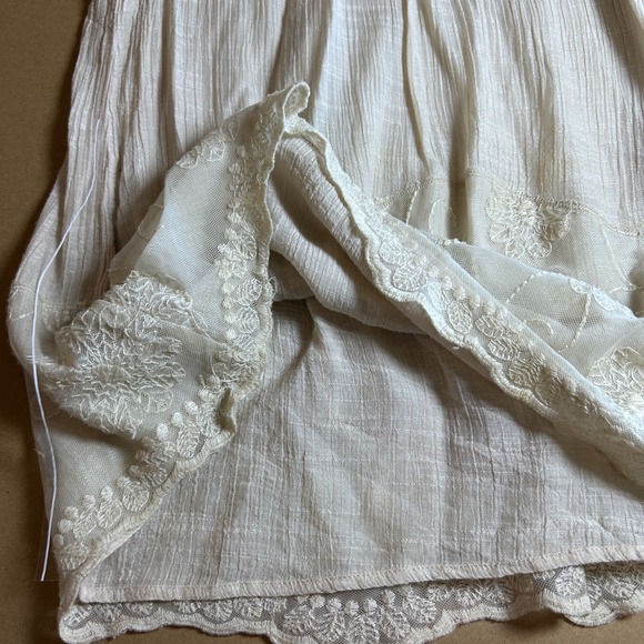 Adiva USA White Embroidered Lace Sheer Mesh Tank Top Women's Medium Whimsical - Picture 5 of 8